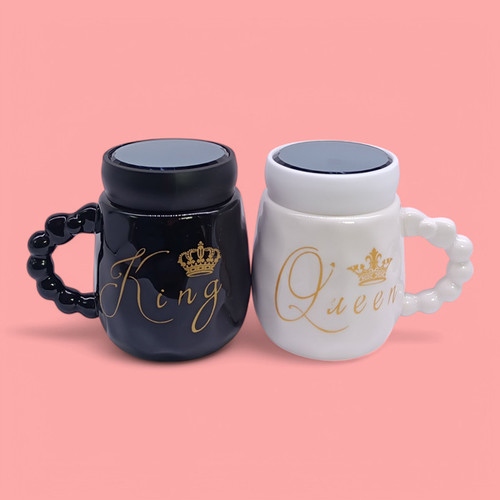 Crowning Glory: King & Queen Mugs with Bubble Handles