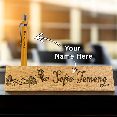 Personalized Wooden Pen & Box Set with Free Engraving of Recipient's Name