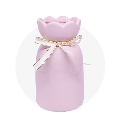 Romantic Pink Blossom Vase with Love Birds-Small