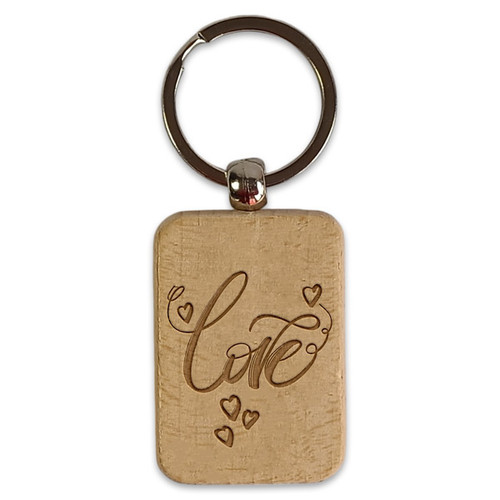 Personalized Wooden Keyring with Free Engraving for Valentine's Day (Double Side Print)