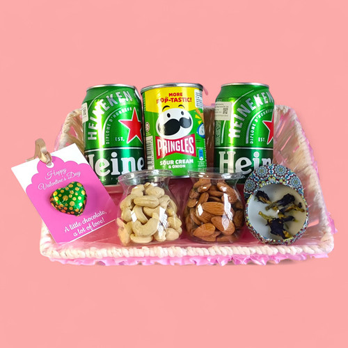 Cheers to Good Times: Heineken, Pringles, Scented Candle & Dry Nuts