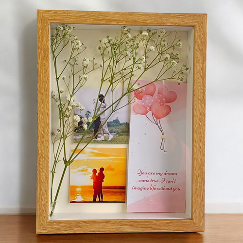 Wooden Frame Box with Your Memories & Greeting Card