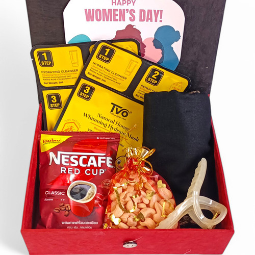 Cozy Comfort: Women's Day Box with Face Mask, Coffee, Scarf & More