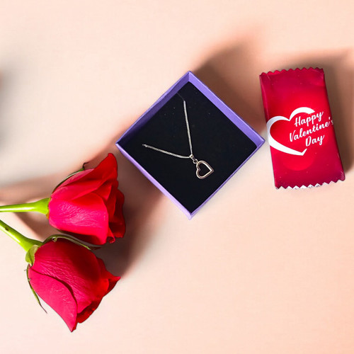 A Perfect Trio: Roses, Chocolate, and Silver Locket
