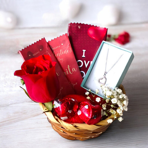 A Taste of Elegance: Roses, Silver, and Chocolate Gift Set
