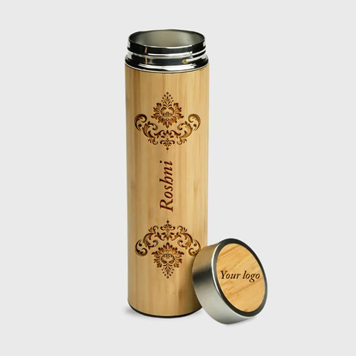 Bamboo Water Bottle: Customizable With Your Name & Logo-500 ml