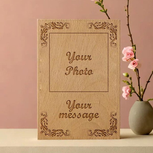 Laser Engraved Wooden Plaque Board With Your Photo & Message