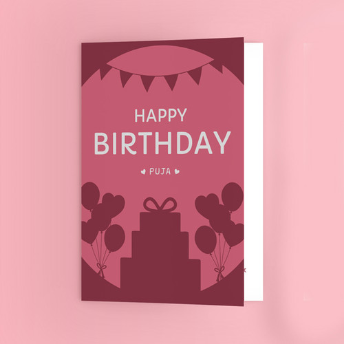 Personalized Foldable Birthday Greeting Card – Custom Message & Date