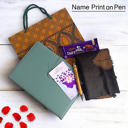 Inspire Her On Women's Day: Diary, Pen & Scarf Set