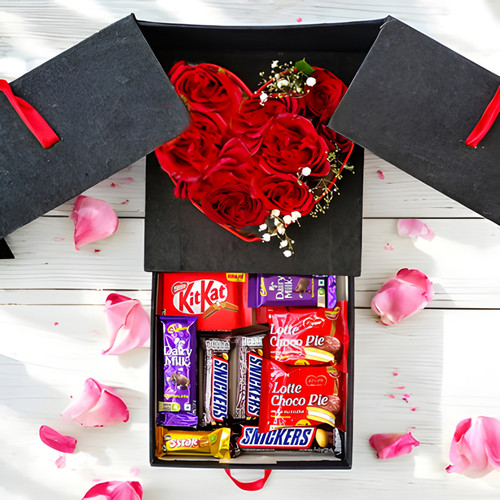 Sweet & Sentimental: Roses and Chocolates Combined Box