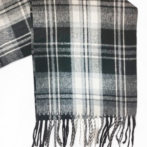 Classic Black & White Checkered Winter Scarf