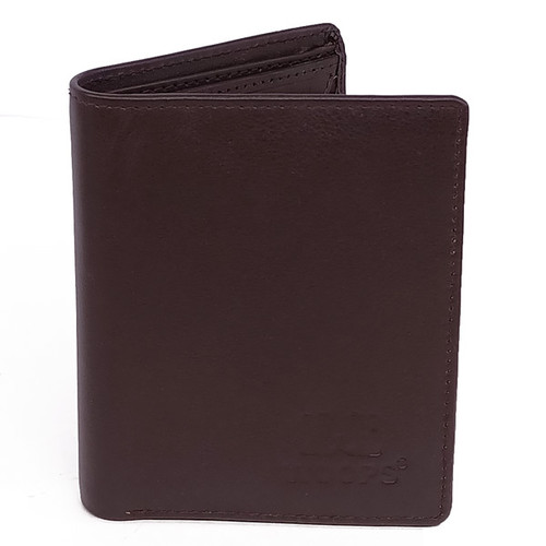 Woops Men's Leather Wallet (Bi-Fold) Dark Brown