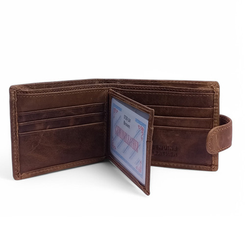 Classic Royal Leather Bi-Fold Wallet - Brown