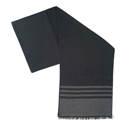 Plain Black and Grey Cashmere Woolen Muffler