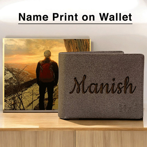Personalised Ash Brown HZ Wallet With Name & Custom Wooden Box