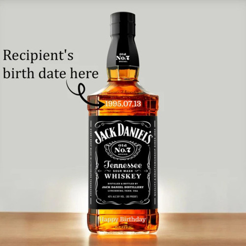 Birth Date Engrave on Jack Daniel's Whiskey 1000ml