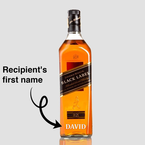 Engrave Recipient's Name On Johnnie Walker Black Label Whisky 1000ml