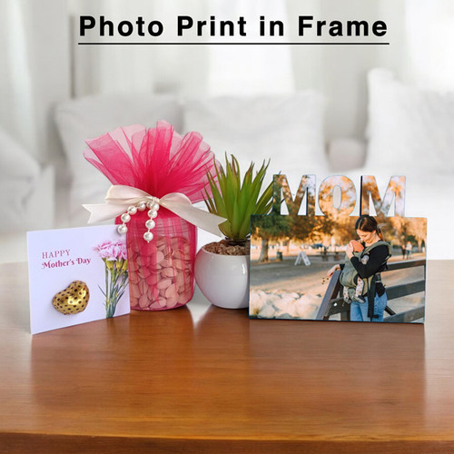 Personalize Frame with Nuts, Plant and Greeting Card for Mom