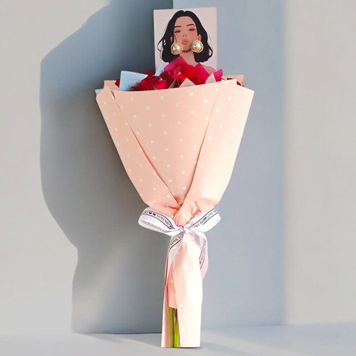 12 Red Roses Bunch with Earring 12 Red Roses Bunch with Earring