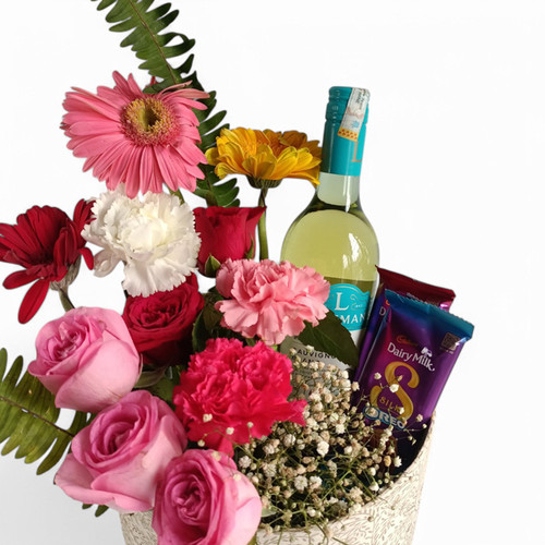 Elegance in a Box: Flowers, Wine, and Chocolate