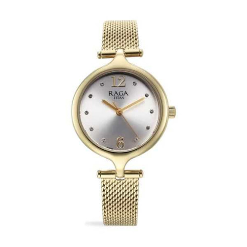 Titan Raga Golden Strap Watch For Women