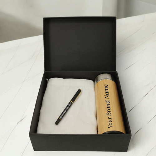 Customized Corporate Gift Set: Branded Bottle, Pen & Tote Bag