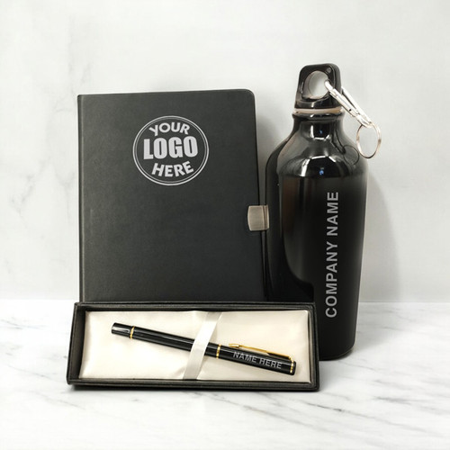 The Executive Collection: Custom Diary, Pen & Aluminum Bottle"