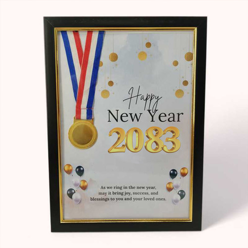 Personalize New Year Frame and Medal