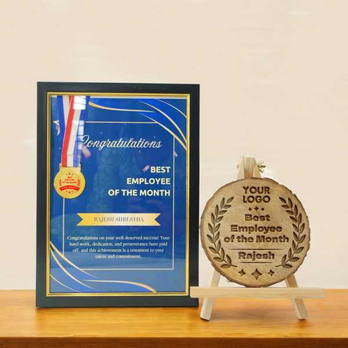Employee Achievement Award: Frame, Medal & Canvas Gift