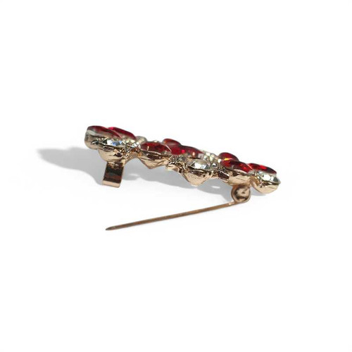 Floral Design Red Stone Saree Pin Giftmandu