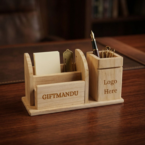 Customized Wooden Desk Organizer with Your Design