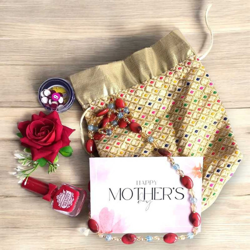 Elegant Mother’s Day Hamper with Marble Mala, Nail Polish & More