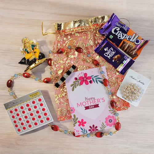 Beauty and Ganesha, Sweet Gift in Pouch for Mom