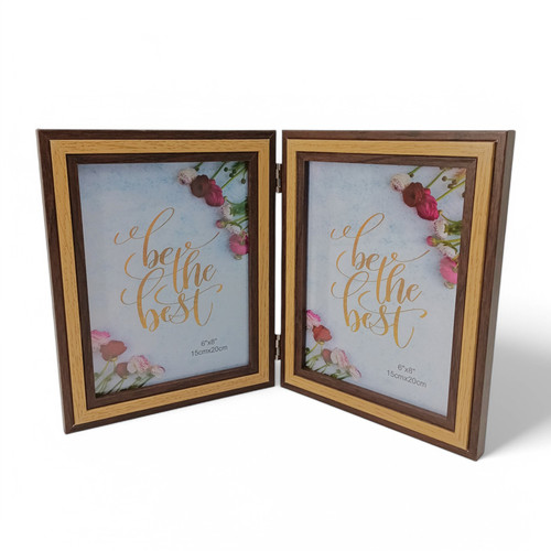 Double-Sided Wooden Photo Frame
