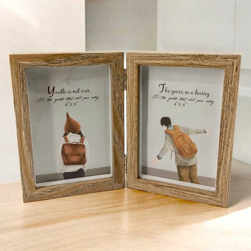 Personalized Wooden Double Sided Photo Frame with Strand