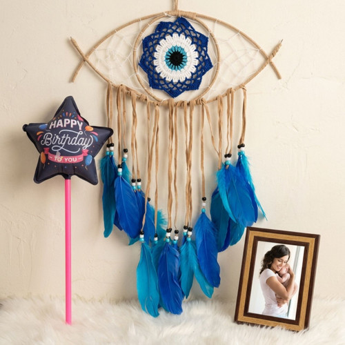 Birthday Combo with Frame, Balloon & Evil Eye Dream Catcher