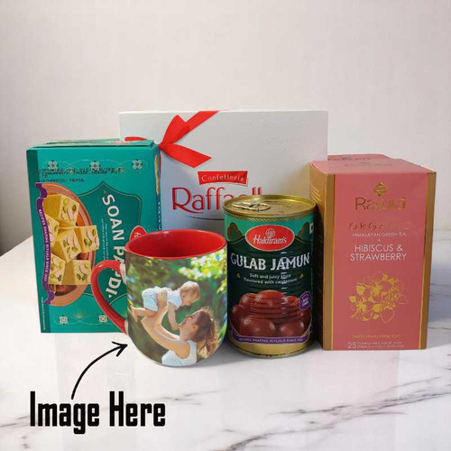 Sweet Hamper Set With Customise Mug