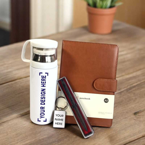 Personalize Bottle with Keyring, Pen & Notebook
