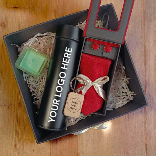 Personalized Corporate Gift with Red Tie & Scented Candle