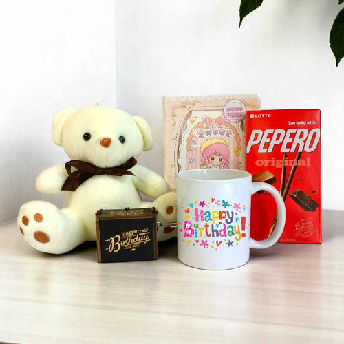 Sweet Birthday Surprise Gift Set – Teddy, Mug, Diary & Treats