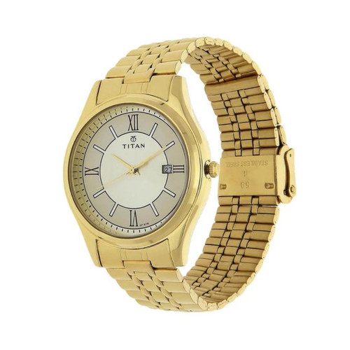 Titan Gold Dial Analog Watch for Men (1713YM03)