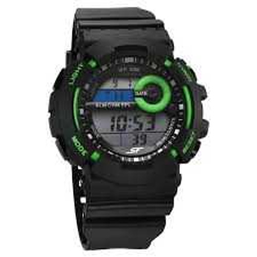 SF Digital Round Dial Black PU Strap Watch For Men-77130PP04