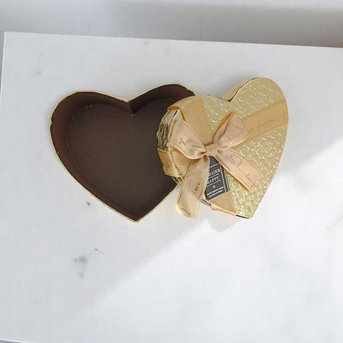 Golden Heart Shaped paper Box-Large