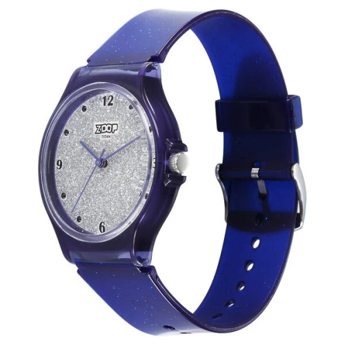 Zoop by Titan Glitter Quartz Analog Grey Dial Polyurethane Strap Watch for Kids -26030PP04