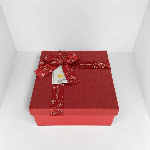 Red Square Shape Paper Box (Medium) Giftmandu