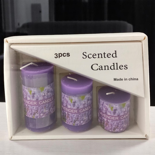 3-Piece Lavender Scented Candle Set