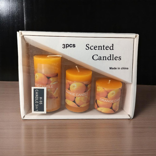 Set of 3 Orange Scented Candles