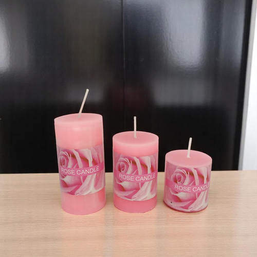 3-Piece Rose Scented Candle Set