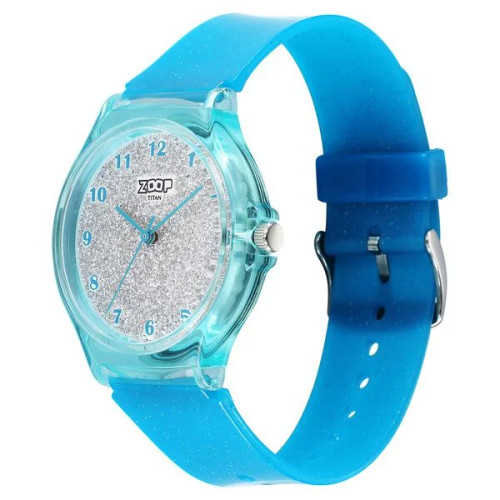 Zoop by Titan Glitter Quartz Analog Grey Dial Blue Polyurethane Strap Watch for Kids -26030PP04
