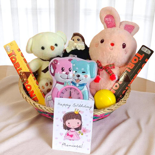 Adorable Teddy Gift Set with Chocolates & Money Box for Her